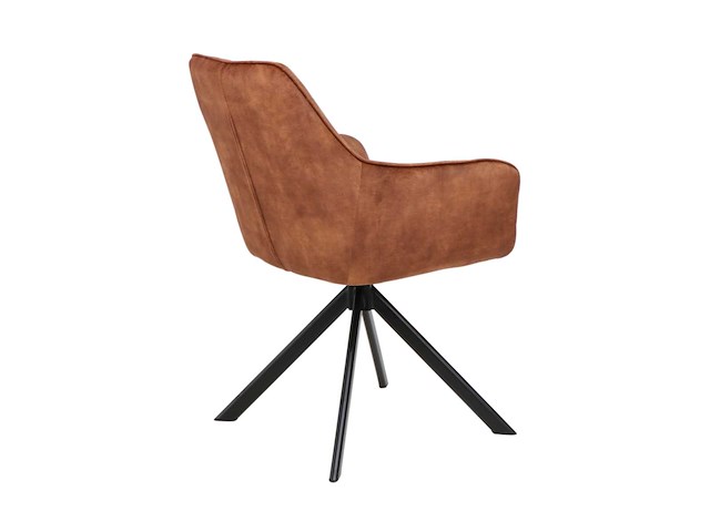 Colenis - noah eetkamerstoel - cognac - adoré velvet - set van 4 - luxe design - comfortabel en stijlvol - metalen poten - afbeelding 4 van  5