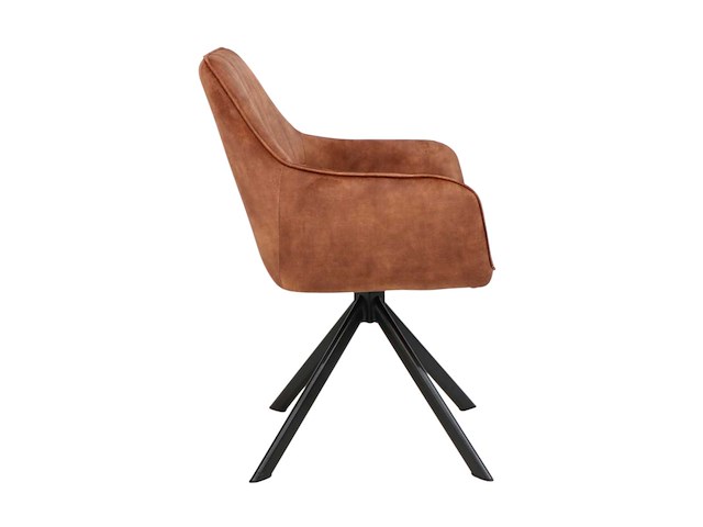 Colenis - noah eetkamerstoel - cognac - adoré velvet - set van 6 - luxe design - comfortabel en stijlvol - metalen poten - afbeelding 3 van  5