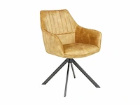 Colenis - noah eetkamerstoel - okergeel - adoré velvet - set van 6 - luxe design - comfortabel en stijlvol - metalen poten - afbeelding 1 van  5