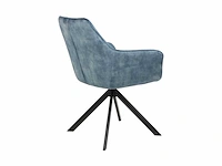 Colenis - noah eetkamerstoel - petrol - adoré velvet - set van 6 - luxe design - comfortabel en stijlvol - metalen poten - afbeelding 3 van  4