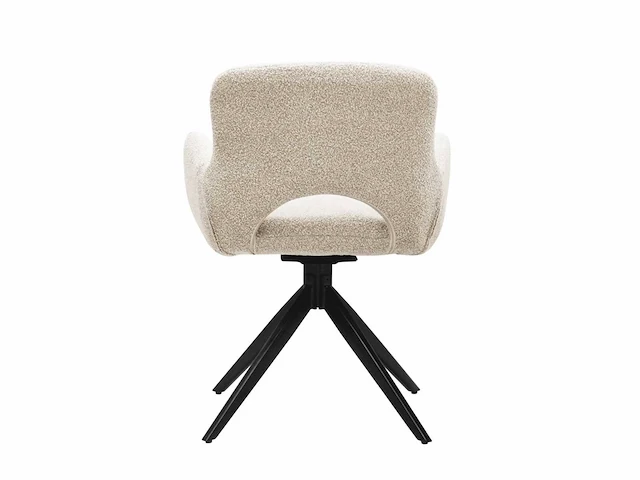 Colenis - olena eetkamerstoelen - set van 4 - beige - bouclé stof - luxe gestoffeerde zitting - industrieel design - metalen poten - stoel - afbeelding 3 van  5