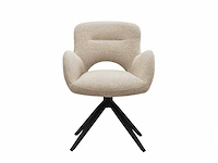 Colenis - olena eetkamerstoelen - set van 4 - beige - bouclé stof - luxe gestoffeerde zitting - industrieel design - metalen poten - stoel - afbeelding 4 van  5