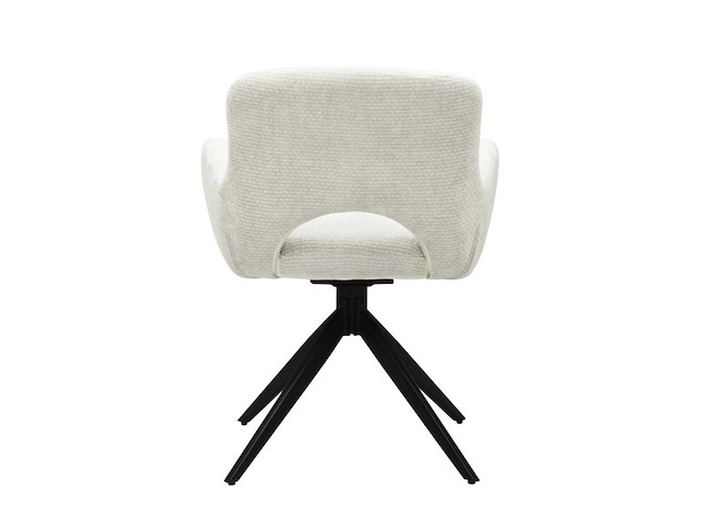 Colenis - olena eetkamerstoelen - set van 4 - taupe - linnen stof - luxe gestoffeerde zitting - industrieel design - metalen poten - afbeelding 2 van  6