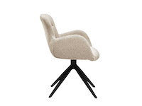 Colenis - olena eetkamerstoelen - set van 6 - beige - bouclé stof - luxe gestoffeerde zitting - industrieel design - metalen poten - stoel - afbeelding 2 van  5