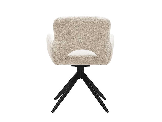Colenis - olena eetkamerstoelen - set van 6 - beige - bouclé stof - luxe gestoffeerde zitting - industrieel design - metalen poten - stoel - afbeelding 3 van  5