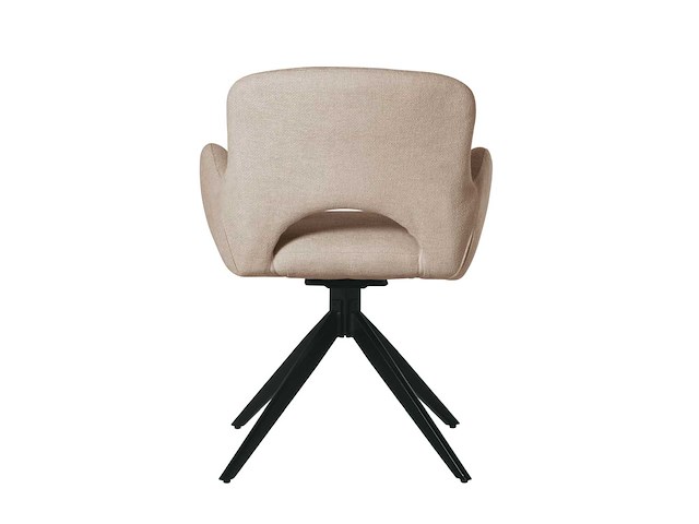 Colenis - olena eetkamerstoelen - set van 6 - licht beige - linnen stof - luxe gestoffeerde zitting - industrieel design - metalen poten - afbeelding 3 van  6