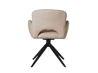 Colenis - olena eetkamerstoelen - set van 6 - licht beige - linnen stof - luxe gestoffeerde zitting - industrieel design - metalen poten - afbeelding 3 van  6