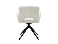 Colenis - olena eetkamerstoelen - set van 6 - taupe - linnen stof - luxe gestoffeerde zitting - industrieel design - metalen poten - afbeelding 2 van  6