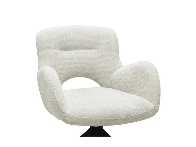 Colenis - olena eetkamerstoelen - set van 6 - taupe - linnen stof - luxe gestoffeerde zitting - industrieel design - metalen poten - afbeelding 6 van  6