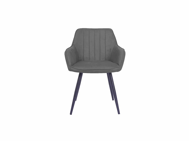 Colenis - ozzy eetkamerstoel - set van 6 - antraciet - microfiber - industrieel - met armleuning - afbeelding 2 van  4