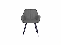 Colenis - ozzy eetkamerstoel - set van 6 - antraciet - microfiber - industrieel - met armleuning - afbeelding 2 van  4