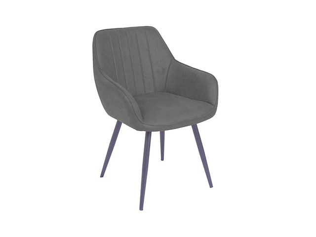 Colenis - ozzy eetkamerstoel - set van 6 - antraciet - microfiber - industrieel - met armleuning - afbeelding 1 van  4