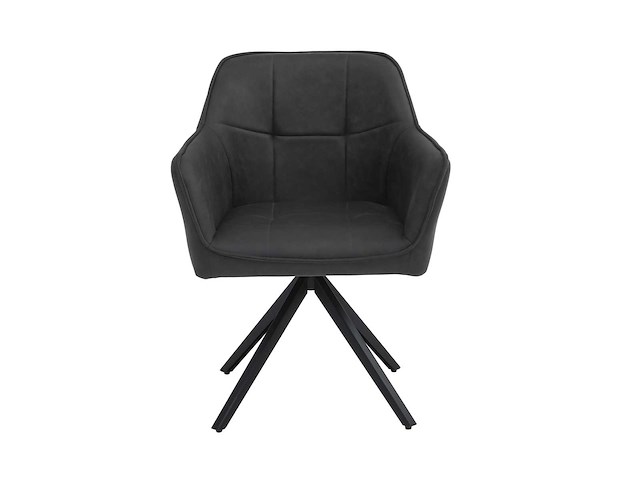 Colenis - pearl eetkamerstoel - set van 4 - antraciet - microfiber stof - microvezel - industrieel - afbeelding 2 van  5