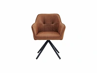 Colenis - pearl eetkamerstoel - set van 4 - cognac - microfiber stof - microvezel - industrieel - afbeelding 2 van  2