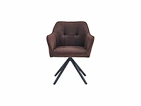 Colenis - pearl eetkamerstoel - set van 6 - bruin - microfiber stof - microvezel - industrieel - afbeelding 2 van  4