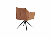 Colenis - pearl eetkamerstoel - set van 6 - cognac - microfiber stof - microvezel - industrieel - afbeelding 2 van  3