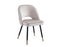 Colenis - richard eetkamerstoel - set van 4 - beige - chenille stof - zwarte gouden poten - eetkamerstoelen - afbeelding 1 van  1