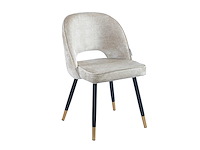 Colenis - richard eetkamerstoel - set van 4 - beige - velvet - zwarte gouden poten - eetkamerstoelen - afbeelding 1 van  2