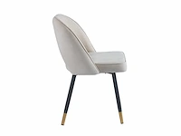 Colenis - richard eetkamerstoel - set van 4 - taupe - chenille stof - zwarte gouden poten - eetkamerstoelen - afbeelding 3 van  3