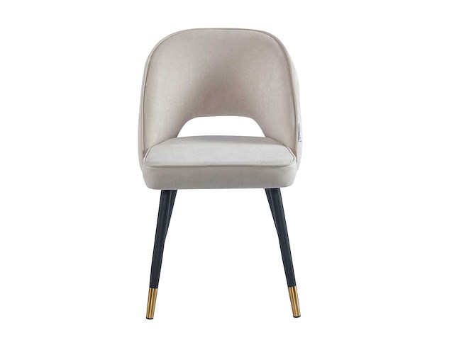 Colenis - richard eetkamerstoel - set van 4 - taupe - chenille stof - zwarte gouden poten - eetkamerstoelen - afbeelding 2 van  3