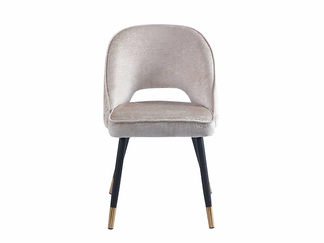 Colenis - richard eetkamerstoel - set van 6 - beige - chenille stof - zwarte gouden poten - eetkamerstoelen - afbeelding 2 van  4