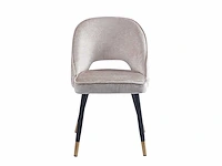 Colenis - richard eetkamerstoel - set van 6 - beige - chenille stof - zwarte gouden poten - eetkamerstoelen - afbeelding 2 van  4