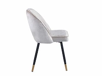 Colenis - richard eetkamerstoel - set van 6 - beige - chenille stof - zwarte gouden poten - eetkamerstoelen - afbeelding 3 van  4