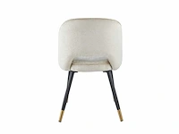 Colenis - richard eetkamerstoel - set van 6 - beige - chenille stof - zwarte gouden poten - eetkamerstoelen - afbeelding 4 van  4