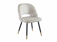 Colenis - richard eetkamerstoel - set van 6 - beige - velvet - zwarte gouden poten - eetkamerstoelen - afbeelding 1 van  3