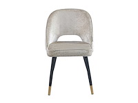 Colenis - richard eetkamerstoel - set van 6 - beige - velvet - zwarte gouden poten - eetkamerstoelen - afbeelding 2 van  3