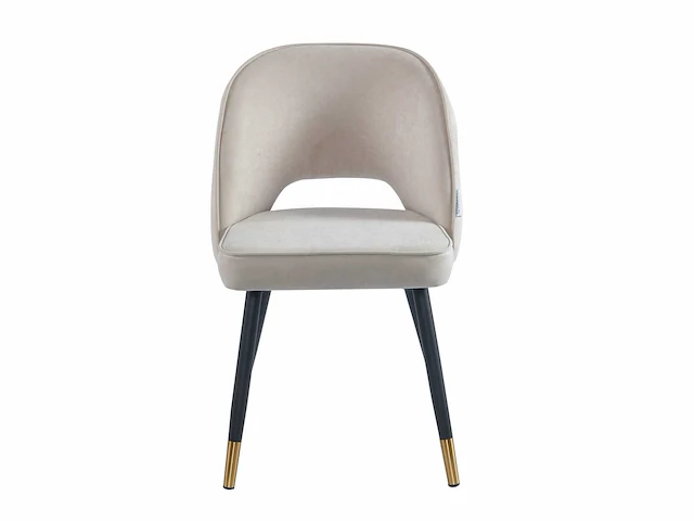 Colenis - richard eetkamerstoel - set van 6 - taupe - chenille stof - zwarte gouden poten - eetkamerstoelen - afbeelding 2 van  3