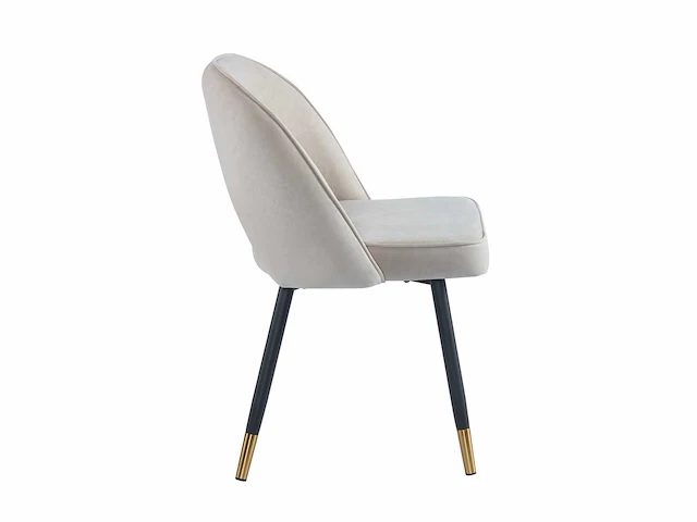 Colenis - richard eetkamerstoel - set van 6 - taupe - chenille stof - zwarte gouden poten - eetkamerstoelen - afbeelding 3 van  3