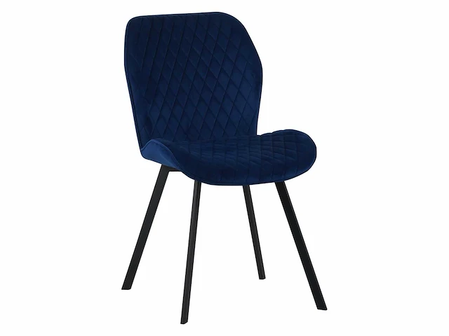 Colenis - rio eetkamerstoel - set van 4 - blauw - fluweel - velvet - industrieel - stoel - afbeelding 1 van  4