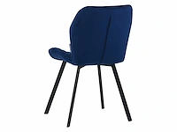 Colenis - rio eetkamerstoel - set van 4 - blauw - fluweel - velvet - industrieel - stoel - afbeelding 4 van  4