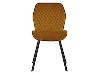 Colenis - rio eetkamerstoel - set van 4 - okergeel - fluweel - velvet - industrieel - stoel - afbeelding 2 van  4