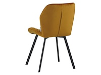 Colenis - rio eetkamerstoel - set van 4 - okergeel - fluweel - velvet - industrieel - stoel - afbeelding 4 van  4