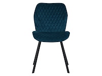 Colenis - rio eetkamerstoel - set van 4 - petrol - fluweel - velvet - industrieel - stoel - afbeelding 2 van  3