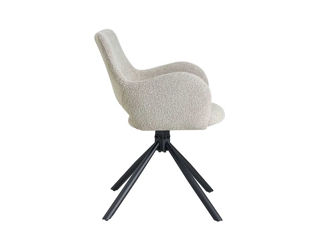 Colenis - roma eetkamerstoel - set van 4 - beige - bouclé - design - industrieel - metalen poten - afbeelding 2 van  3