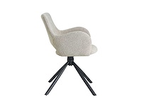 Colenis - roma eetkamerstoel - set van 4 - beige - bouclé - design - industrieel - metalen poten - afbeelding 2 van  3