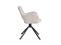 Colenis - roma eetkamerstoel - set van 4 - beige - chenille stof - design - industrieel - metalen poten - afbeelding 2 van  3