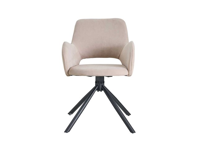 Colenis - roma eetkamerstoel - set van 4 - beige - velvet - fluweel - design - industrieel - metalen poten - afbeelding 2 van  3