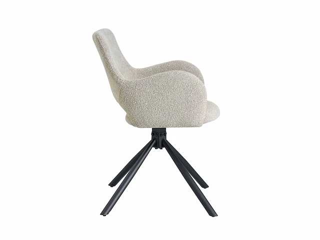 Colenis - roma eetkamerstoel - set van 6 - beige - bouclé - design - industrieel - metalen poten - afbeelding 1 van  2