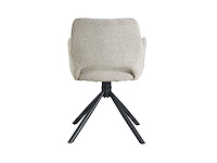 Colenis - roma eetkamerstoel - set van 6 - beige - bouclé - design - industrieel - metalen poten - afbeelding 2 van  2