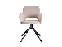 Colenis - roma eetkamerstoel - set van 6 - beige - velvet - fluweel - design - industrieel - metalen poten - afbeelding 2 van  4