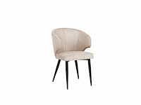 Colenis - sara eetkamerstoel - set van 4 - beige - linnen stof - industrieel - zwarte poten - afbeelding 1 van  5
