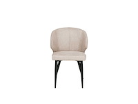 Colenis - sara eetkamerstoel - set van 4 - taupe - chenille stof - industrieel - zwarte poten - afbeelding 2 van  5