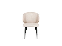 Colenis - sara eetkamerstoel - set van 6 - beige - chenille stof - industrieel - zwarte poten - afbeelding 2 van  5