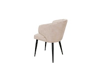 Colenis - sara eetkamerstoel - set van 6 - beige - linnen stof - industrieel - zwarte poten - afbeelding 4 van  5