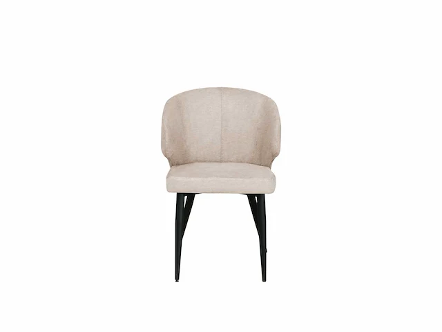 Colenis - sara eetkamerstoel - set van 6 - taupe - chenille stof - industrieel - zwarte poten - afbeelding 2 van  5