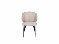 Colenis - sara eetkamerstoel - set van 6 - taupe - chenille stof - industrieel - zwarte poten - afbeelding 2 van  5